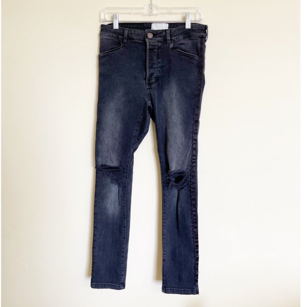 One Teaspoon Black Swan Tuxedo Mr. Bones Super Skinny Jeans